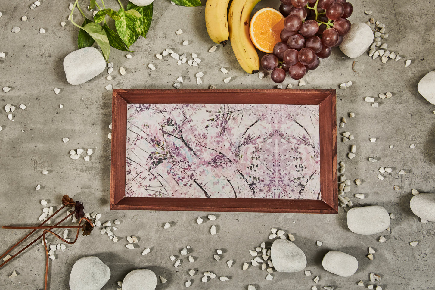 A Tiny Mistake Wisteria Rectangle Wooden Serving Tray, 35 x 20 x 2 cm