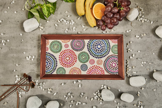 A Tiny Mistake Mandala Rectangle Wooden Serving Tray, 35 x 20 x 2 cm