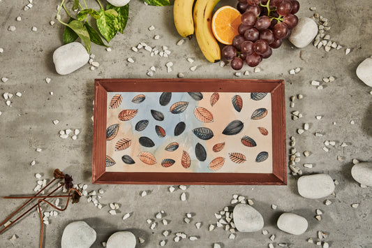 A Tiny Mistake Fall Leaves Rectangle Wooden Serving Tray, 35 x 20 x 2 cm
