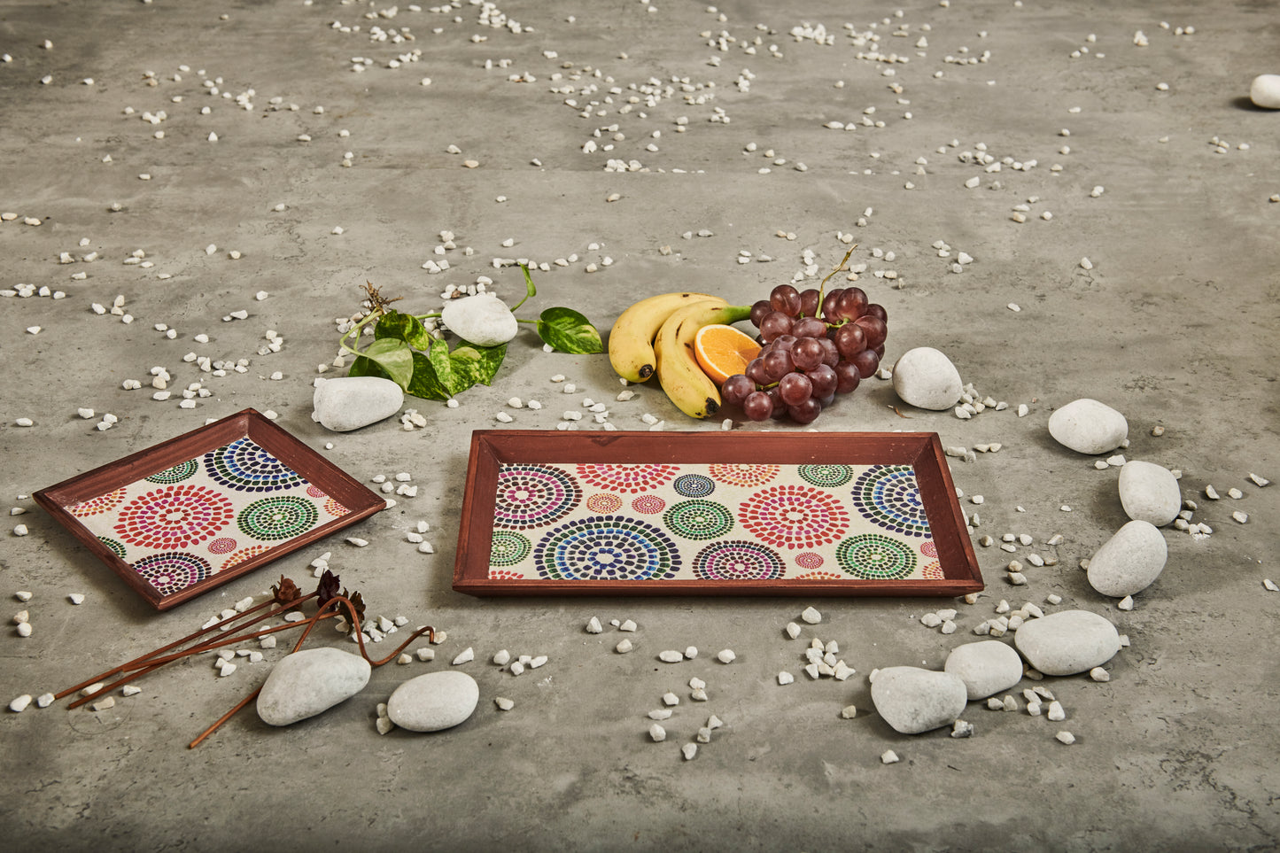 A Tiny Mistake Mandala Small Square Wooden Serving Tray, 18 x 18 x 2 cm