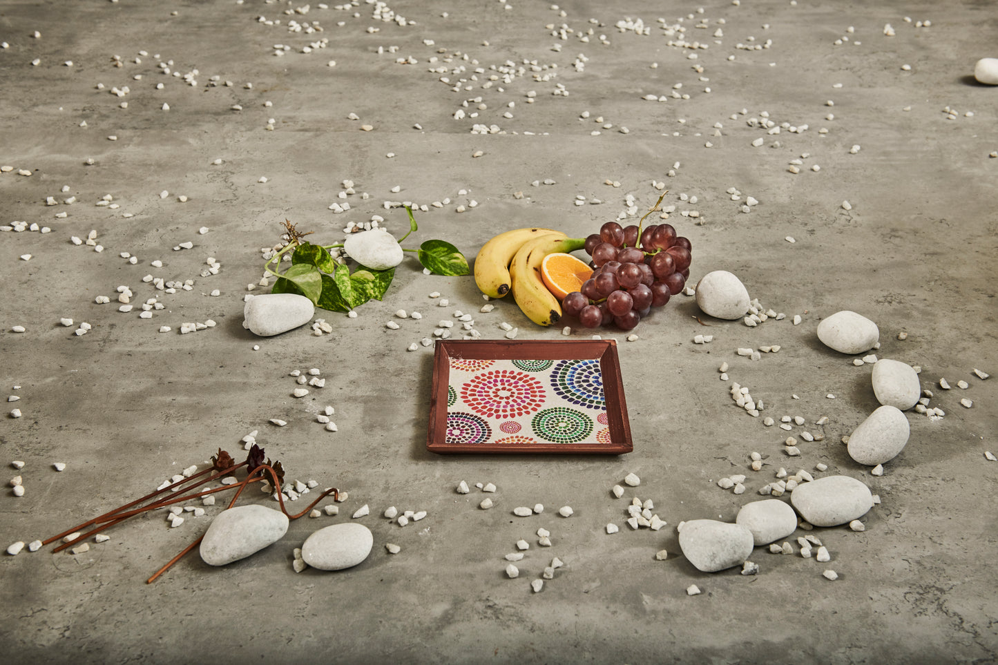 A Tiny Mistake Mandala Small Square Wooden Serving Tray, 18 x 18 x 2 cm