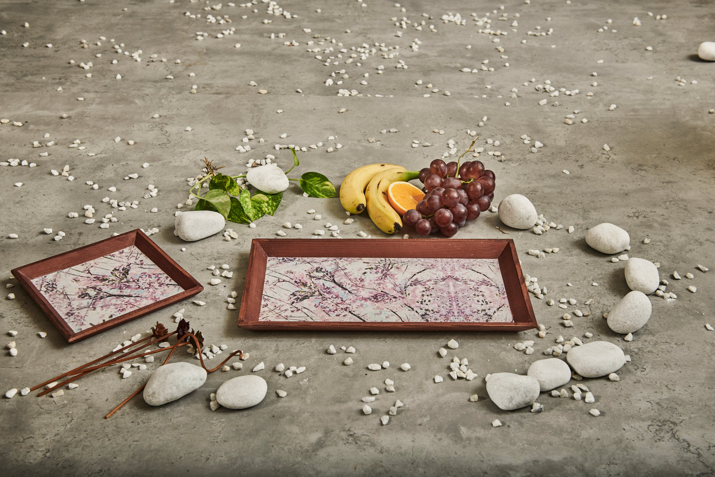 A Tiny Mistake Wisteria Rectangle Wooden Serving Tray, 35 x 20 x 2 cm