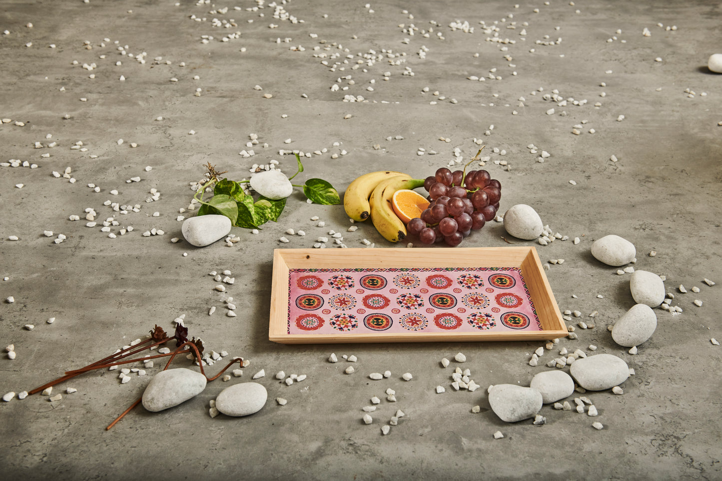 A Tiny Mistake Rangoli Rectangle Wooden Serving Tray, 35 x 20 x 2 cm