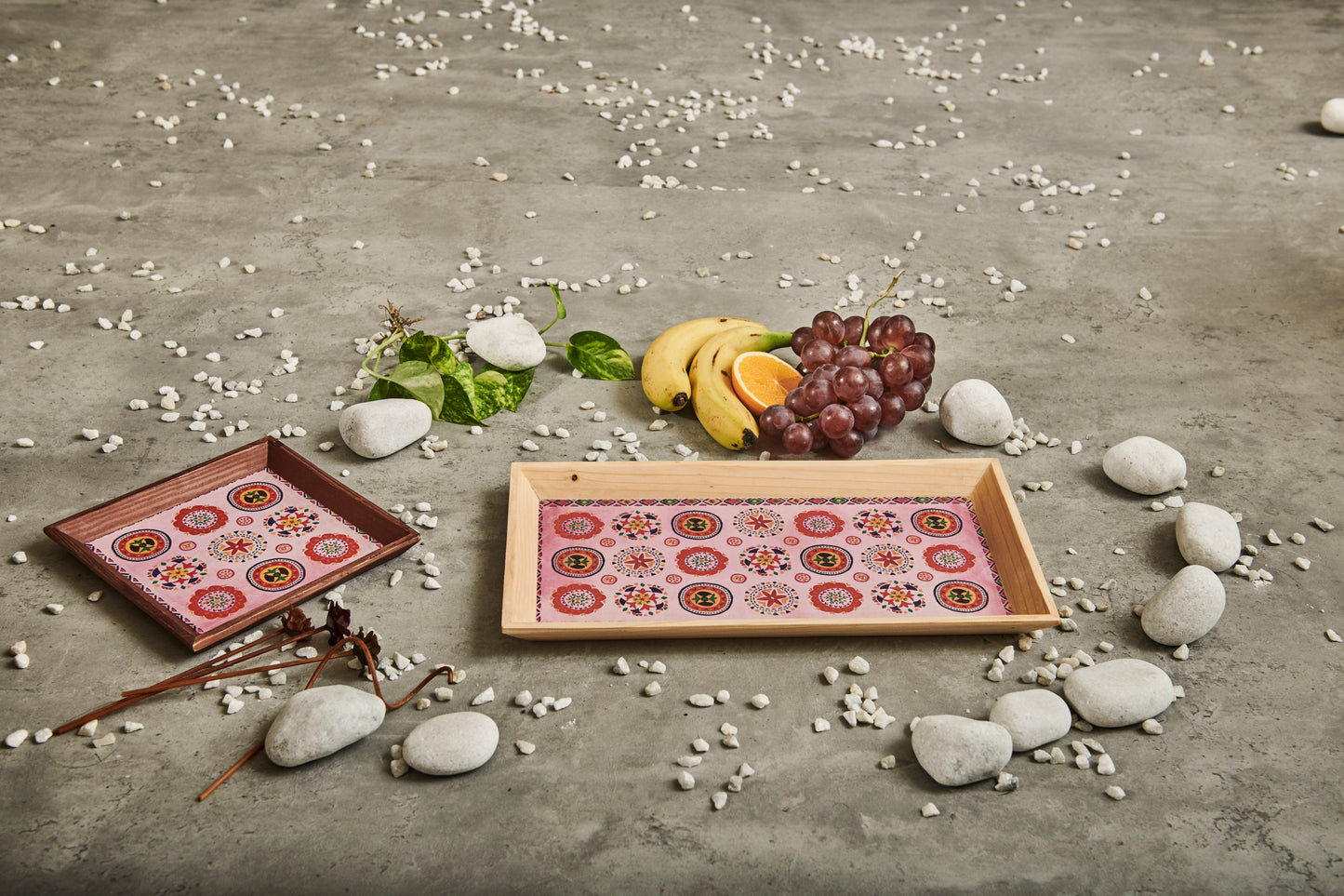 A Tiny Mistake Rangoli Rectangle Wooden Serving Tray, 35 x 20 x 2 cm