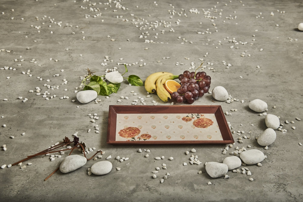 A Tiny Mistake Marigold Rectangle Wooden Serving Tray, 35 x 20 x 2 cm
