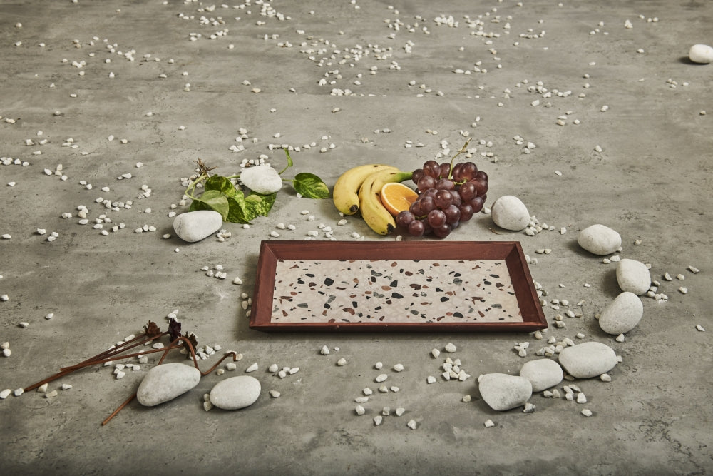 A Tiny Mistake Mosaic Rectangle Wooden Serving Tray, 35 x 20 x 2 cm