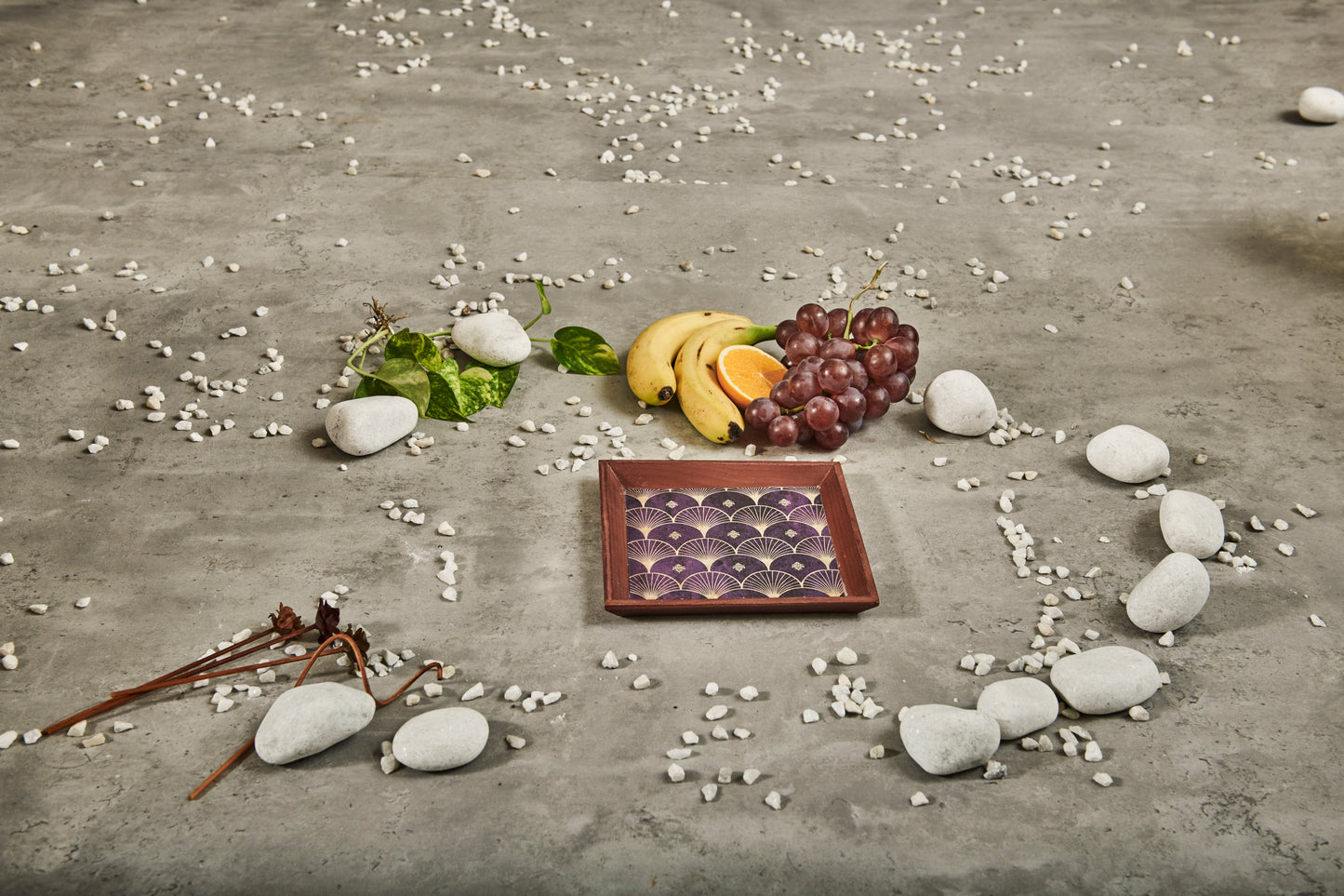 A Tiny Mistake Jamun Small Square Wooden Serving Tray, 18 x 18 x 2 cm