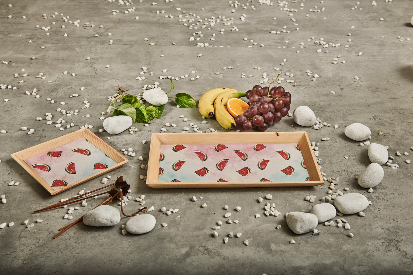 A Tiny Mistake Watermelon Small Square Wooden Serving Tray, 18 x 18 x 2 cm