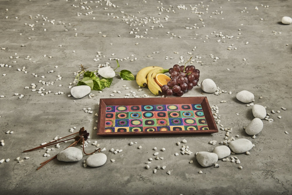 A Tiny Mistake Modern Art Rectangle Wooden Serving Tray, 35 x 20 x 2 cm