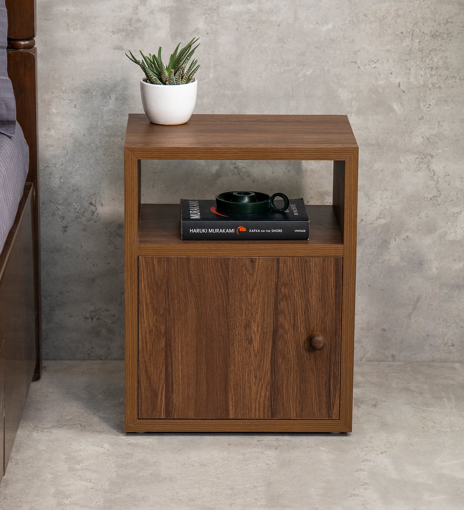 Bedside table store with storage