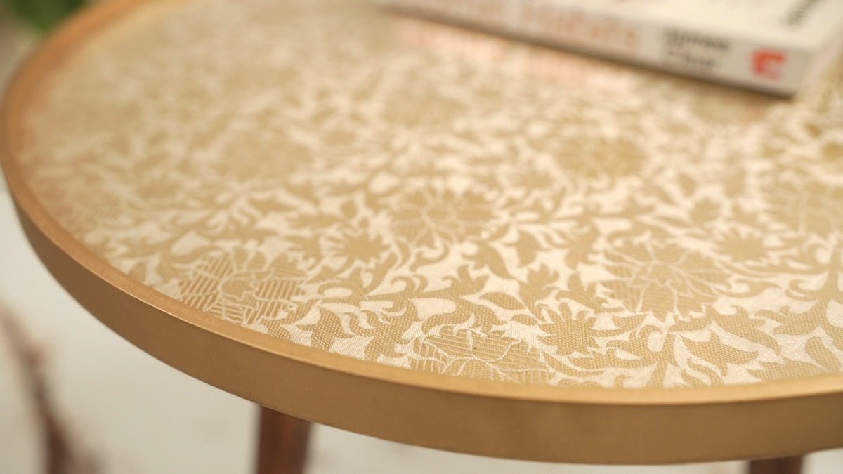 Banarasi Inverse Round Nesting Tables with Wooden Legs, Side Tables, Wooden Tables, Living Room Decor by A Tiny Mistake
