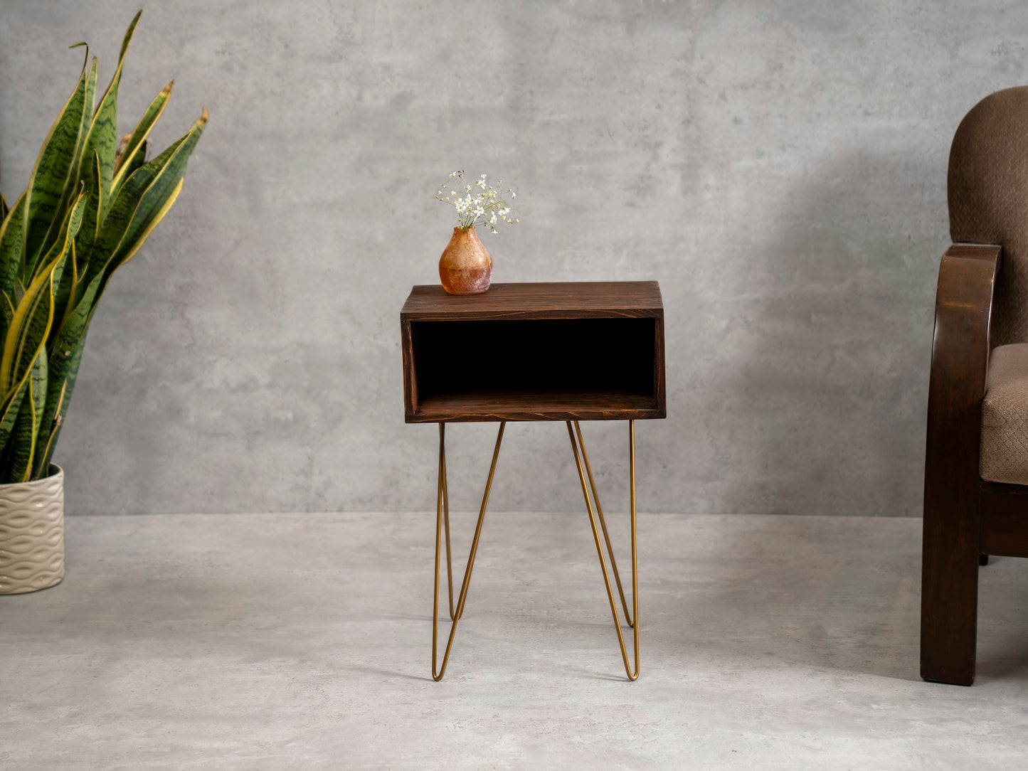 Walnut Tint Amalgam Side Tables, Wooden Tables, Bedside Tables, End Tables, Living Room Decor by A Tiny Mistake