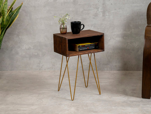 Walnut Tint Amalgam Side Tables, Wooden Tables, Bedside Tables, End Tables, Living Room Decor by A Tiny Mistake