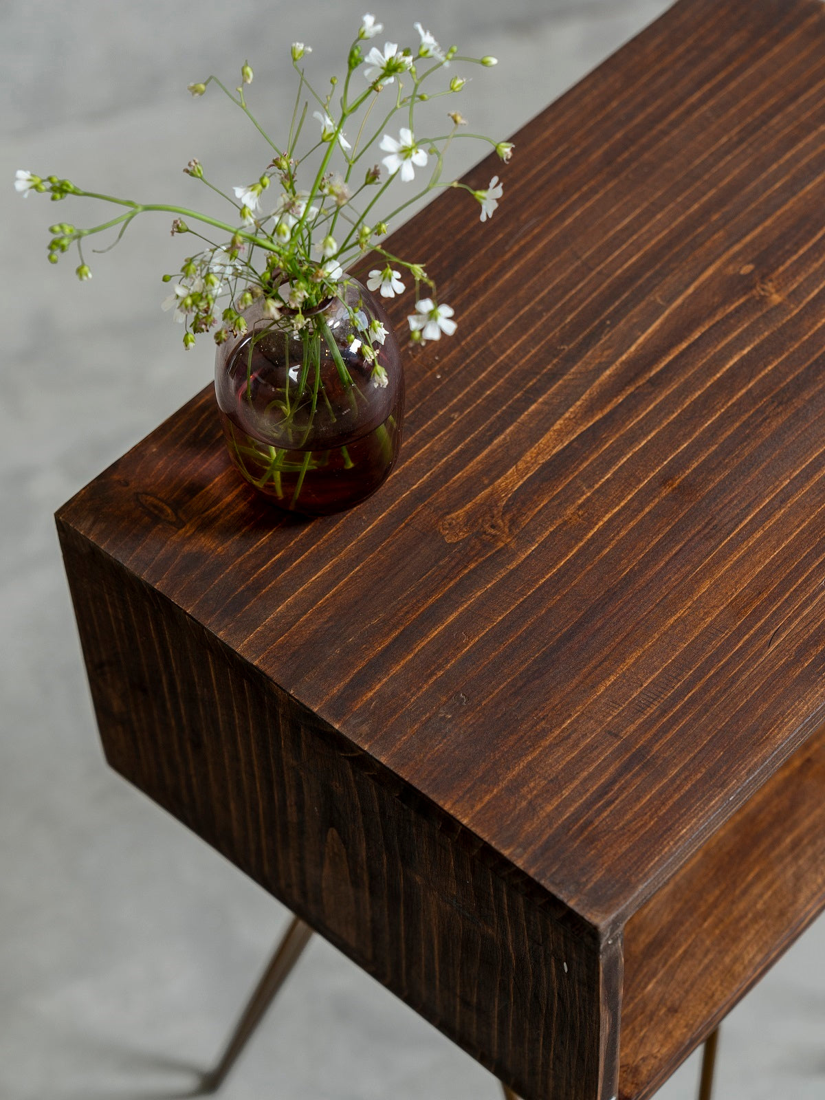 Walnut Tint Amalgam Side Tables, Wooden Tables, Bedside Tables, End Tables, Living Room Decor by A Tiny Mistake