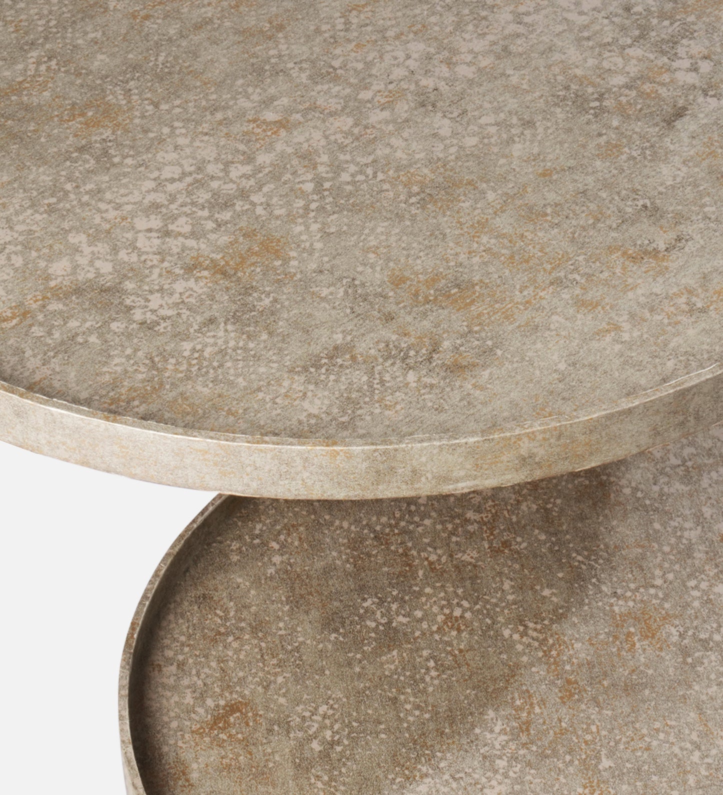 Transcendent Tinge Dark Gold Round Oblique Nesting Tables, Side Tables, Wooden Tables, Living Room Decor by A Tiny Mistake