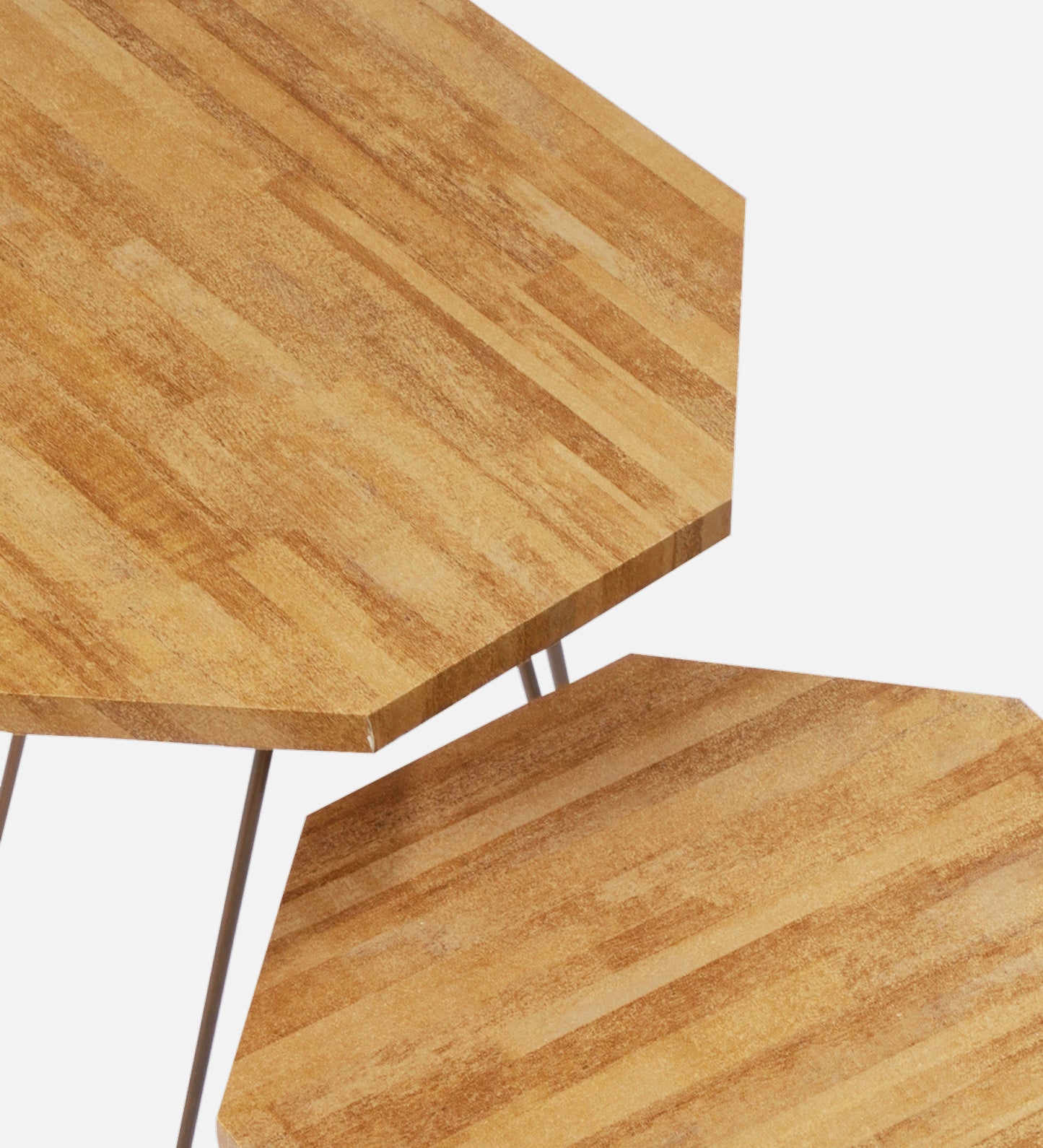 Gold Stacks Octagon Nesting Tables with Hairpin Legs, Side Tables, Wooden Tables, Living Room Decor by A Tiny Mistake