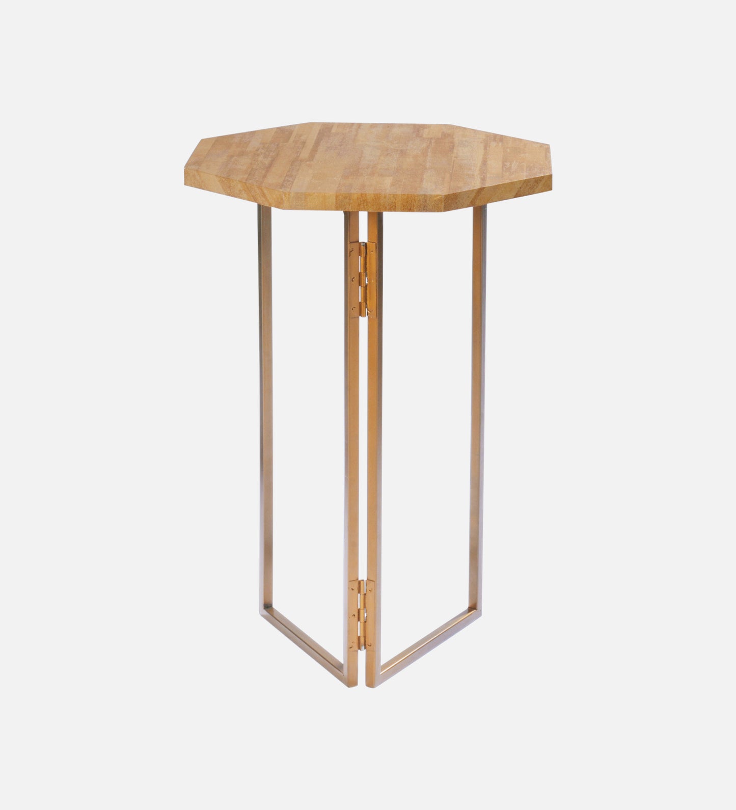 Gold Stacks Octagon Oblique Side Tables, Wooden Tables, Living Room Decor by A Tiny Mistake