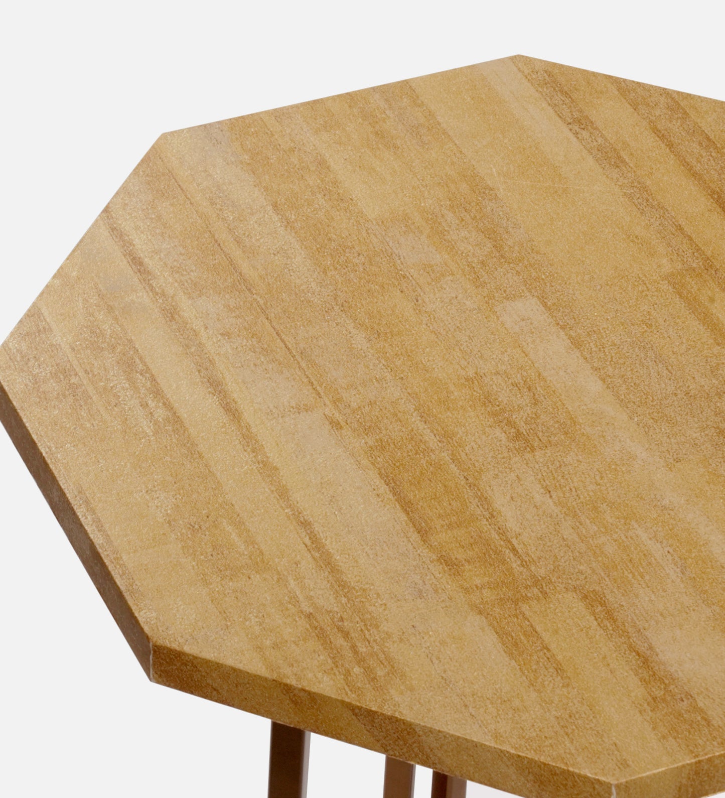 Gold Stacks Octagon Oblique Side Tables, Wooden Tables, Living Room Decor by A Tiny Mistake