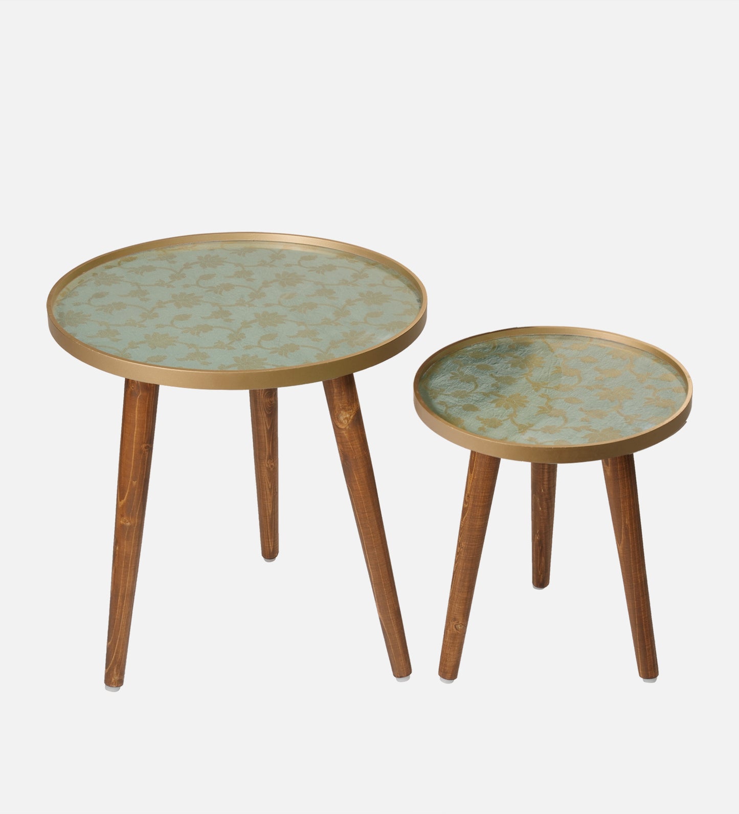 Soundarya Round Nesting Tables with Wooden Legs, Side Tables, Wooden Tables, Living Room Decor by A Tiny Mistake