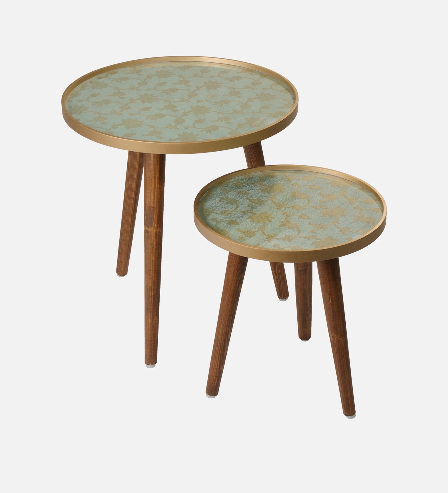 Soundarya Round Nesting Tables with Wooden Legs, Side Tables, Wooden Tables, Living Room Decor by A Tiny Mistake