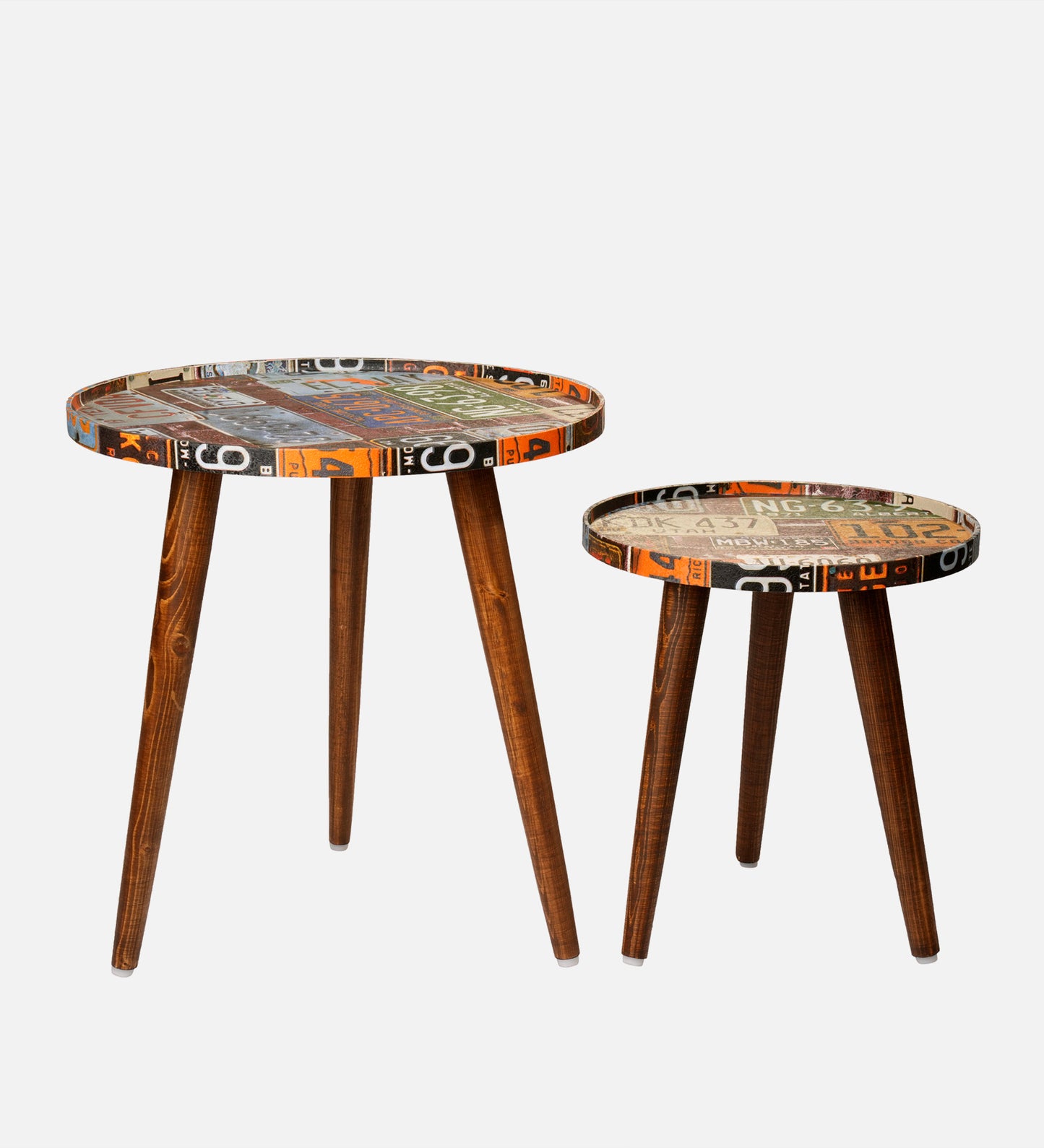 Muddy Miles Round Nesting Tables with Wooden Legs, Side Tables, Wooden Tables, Living Room Decor by A Tiny Mistake