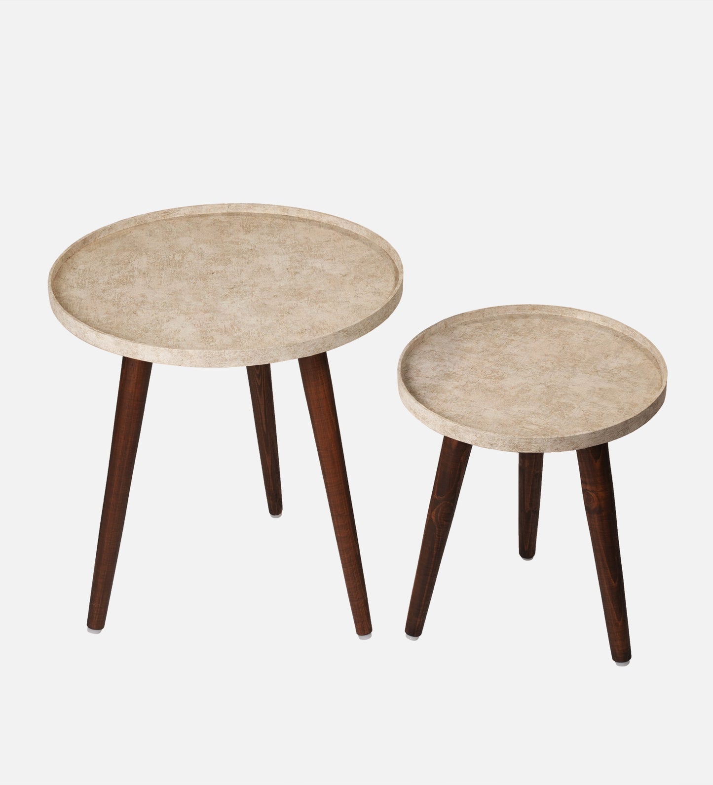 Ethereal Gold Round Nesting Tables with Wooden Legs, Side Tables, Wooden Tables, Living Room Decor by A Tiny Mistake