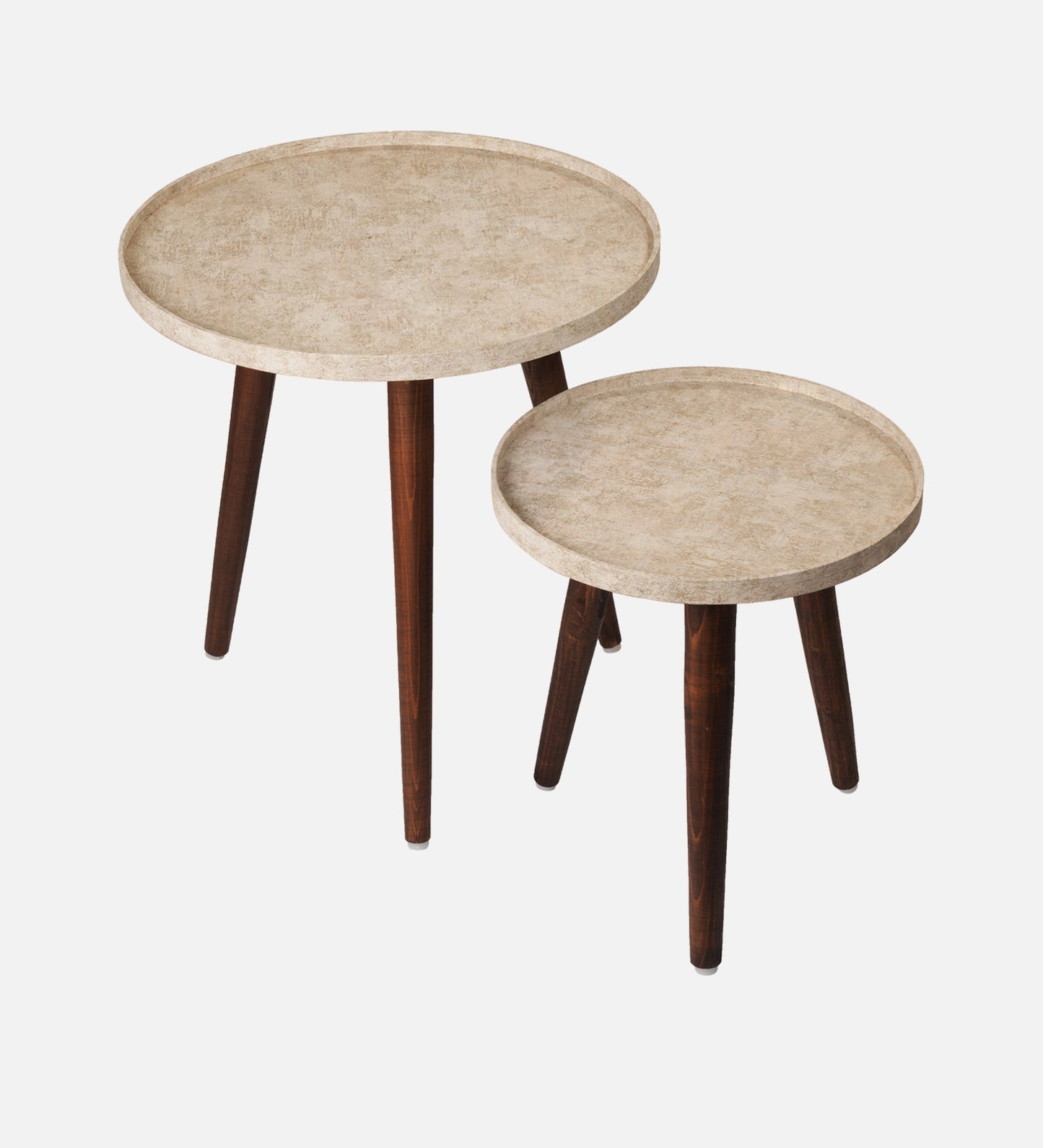 Ethereal Gold Round Nesting Tables with Wooden Legs, Side Tables, Wooden Tables, Living Room Decor by A Tiny Mistake