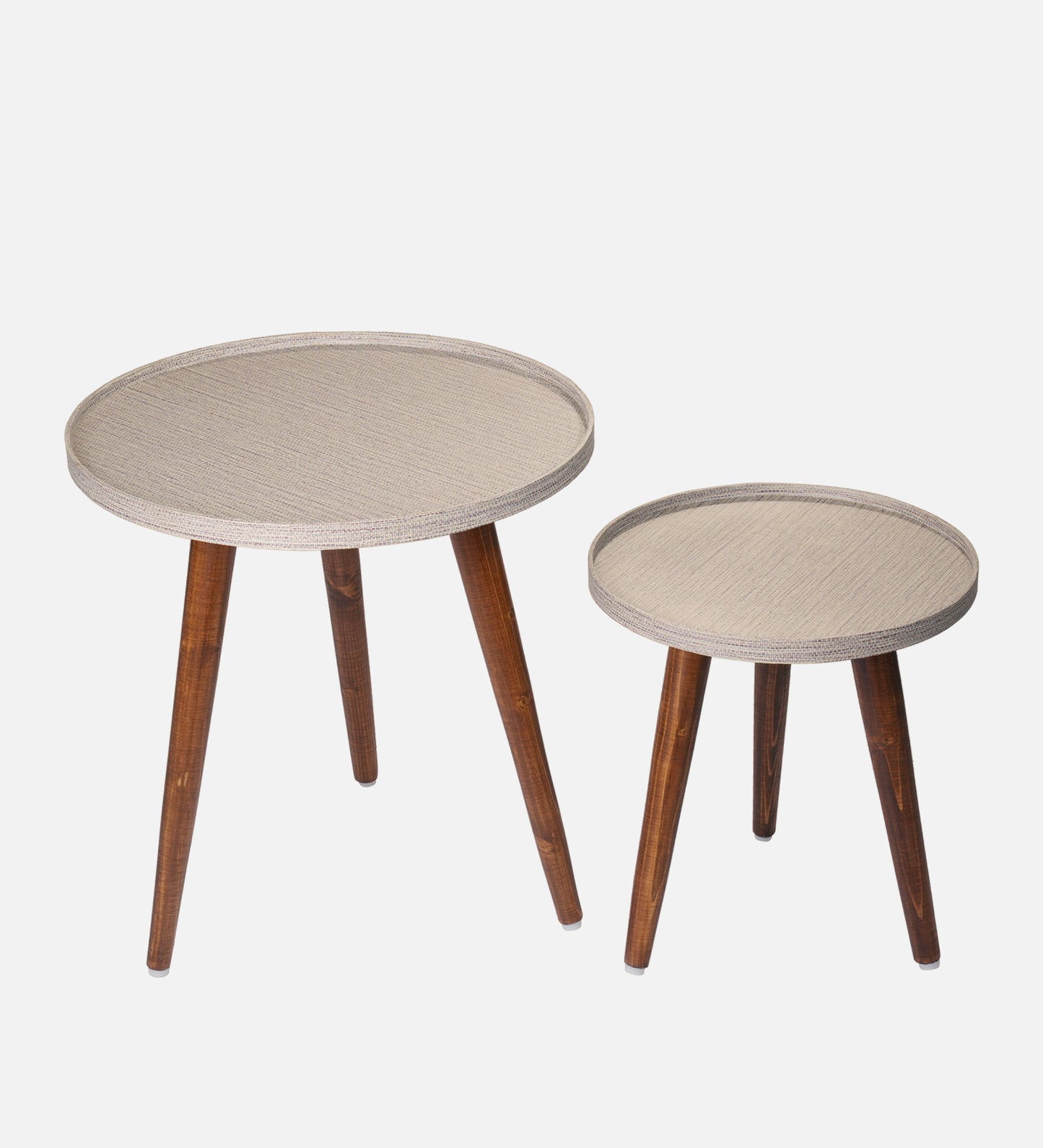 Weave Round Nesting Tables with Wooden Legs, Side Tables, Wooden Tables, Living Room Decor by A Tiny Mistake