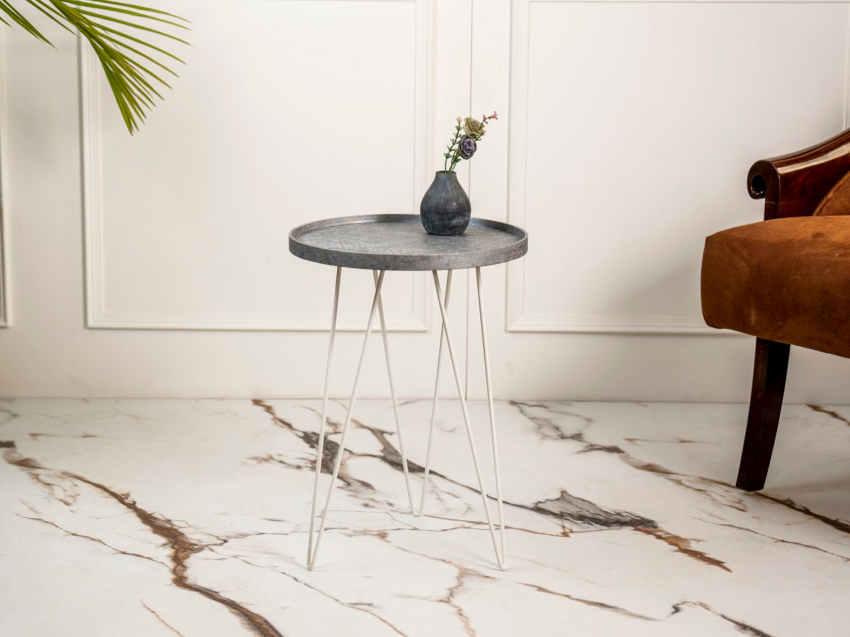 Transcendent Tinge Powder Blue Side Tables with Hairpin Legs, Wooden Tables, Living Room Decor by A Tiny Mistake