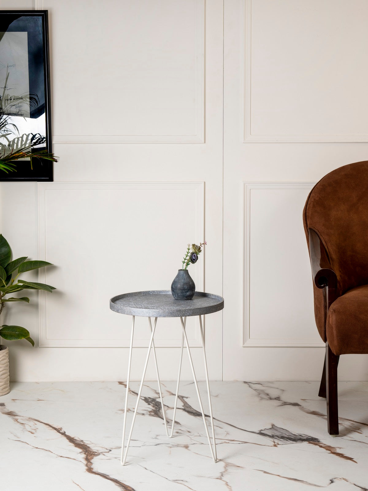 Transcendent Tinge Powder Blue Side Tables with Hairpin Legs, Wooden Tables, Living Room Decor by A Tiny Mistake