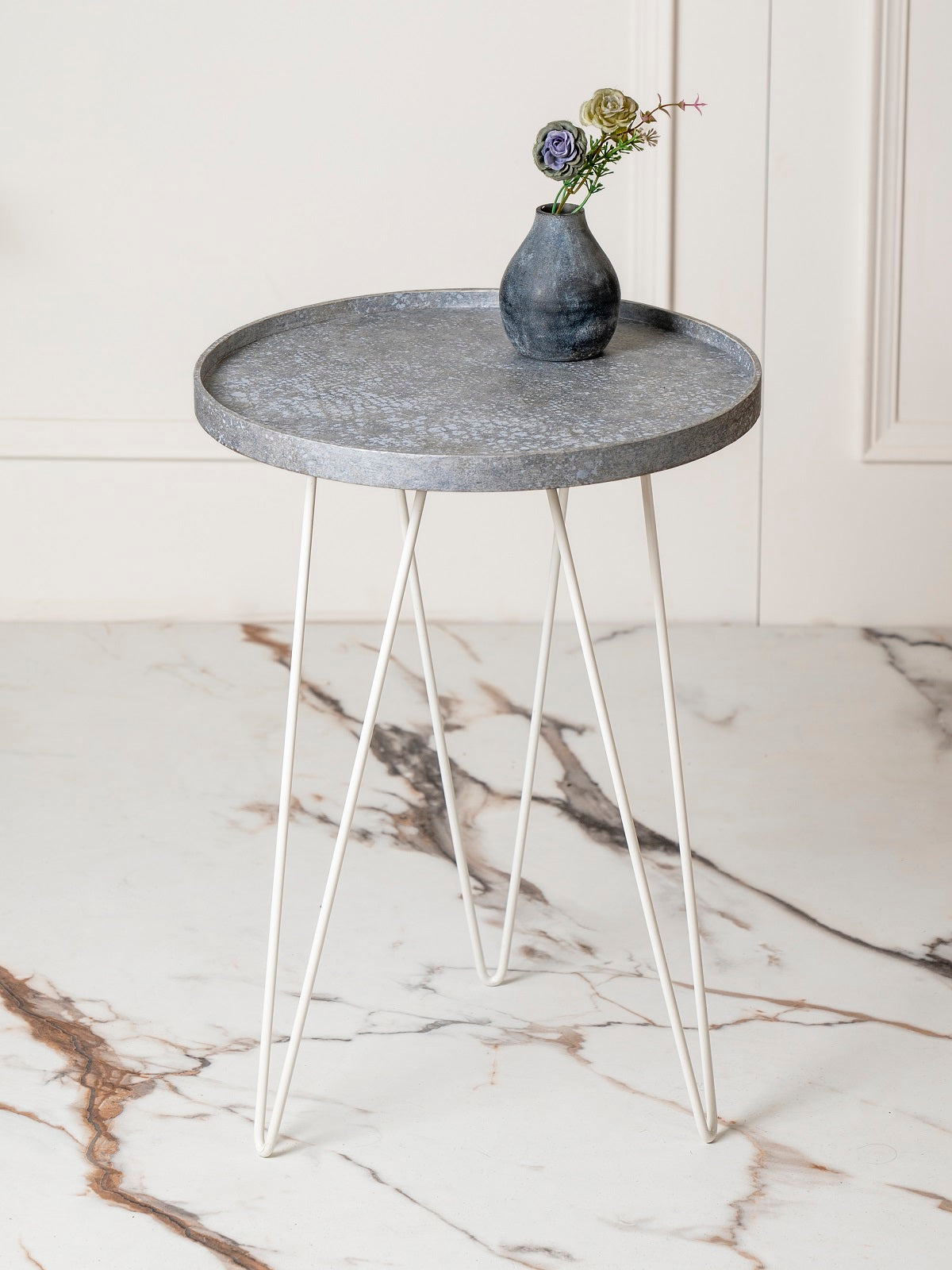 Transcendent Tinge Powder Blue Side Tables with Hairpin Legs, Wooden Tables, Living Room Decor by A Tiny Mistake