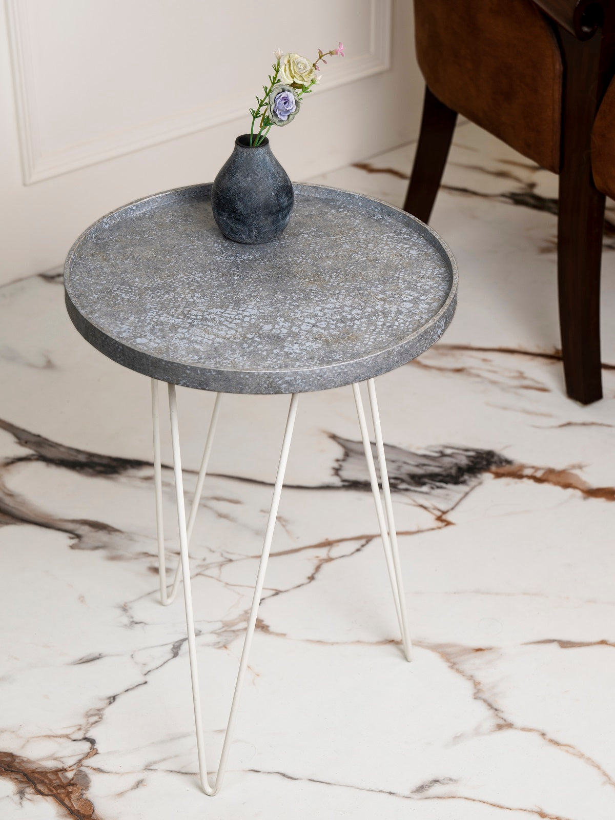 Transcendent Tinge Powder Blue Side Tables with Hairpin Legs, Wooden Tables, Living Room Decor by A Tiny Mistake