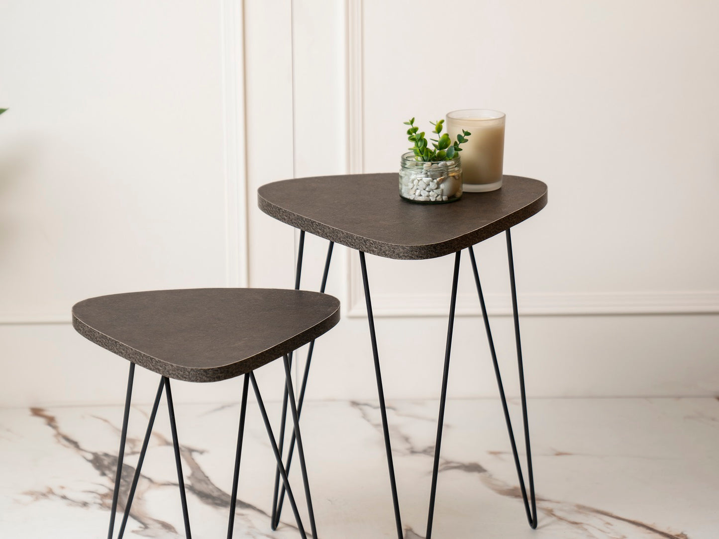 Twilight Trinity Nesting Tables with Hairpin Legs, Side Tables, Wooden Tables, Living Room Decor by A Tiny Mistake