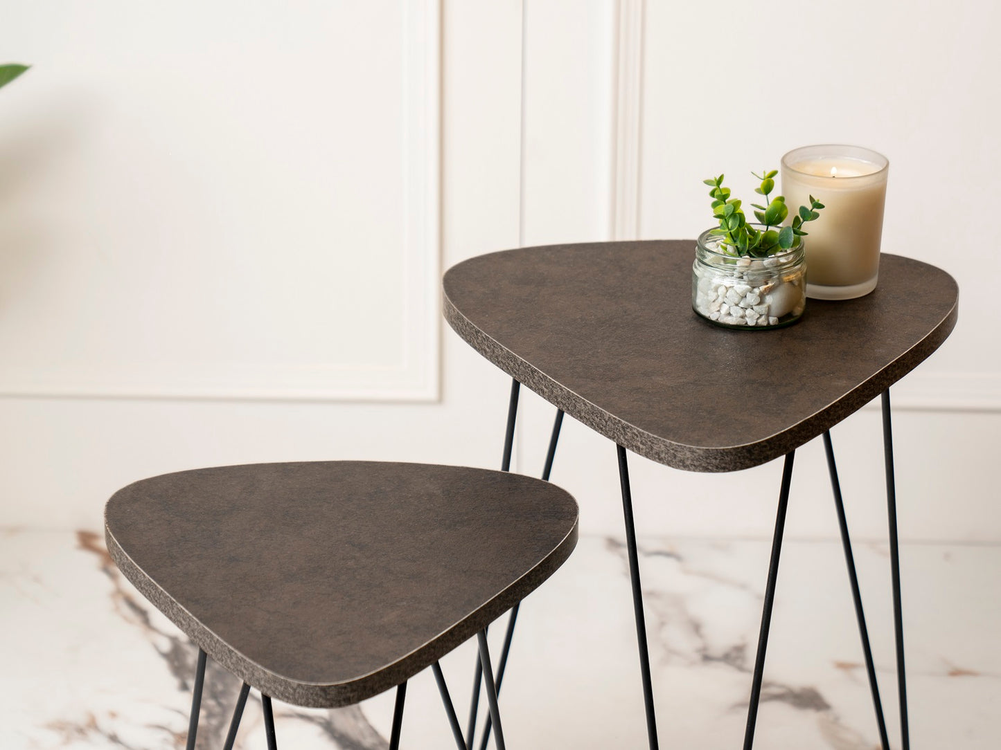 Twilight Trinity Nesting Tables with Hairpin Legs, Side Tables, Wooden Tables, Living Room Decor by A Tiny Mistake