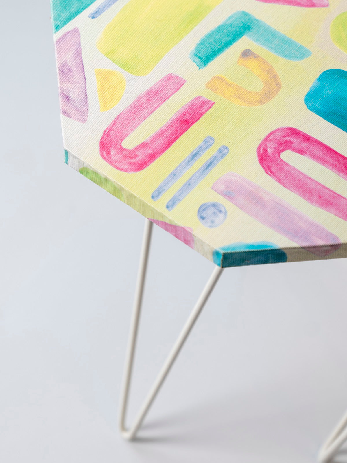 Tiny Doodles Octagon Nesting Tables with Hairpin Legs, Side Tables, Wooden Tables, Living Room Decor by A Tiny Mistake