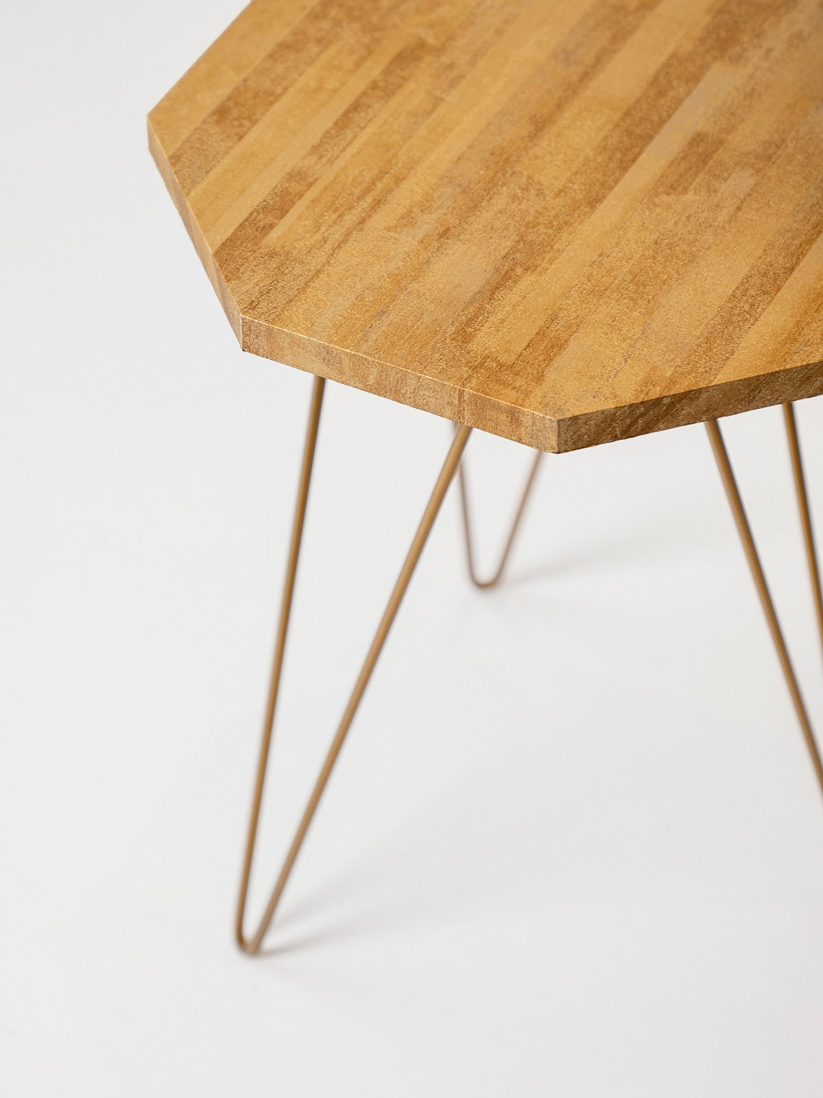 Gold Stacks Octagon Nesting Tables with Hairpin Legs, Side Tables, Wooden Tables, Living Room Decor by A Tiny Mistake