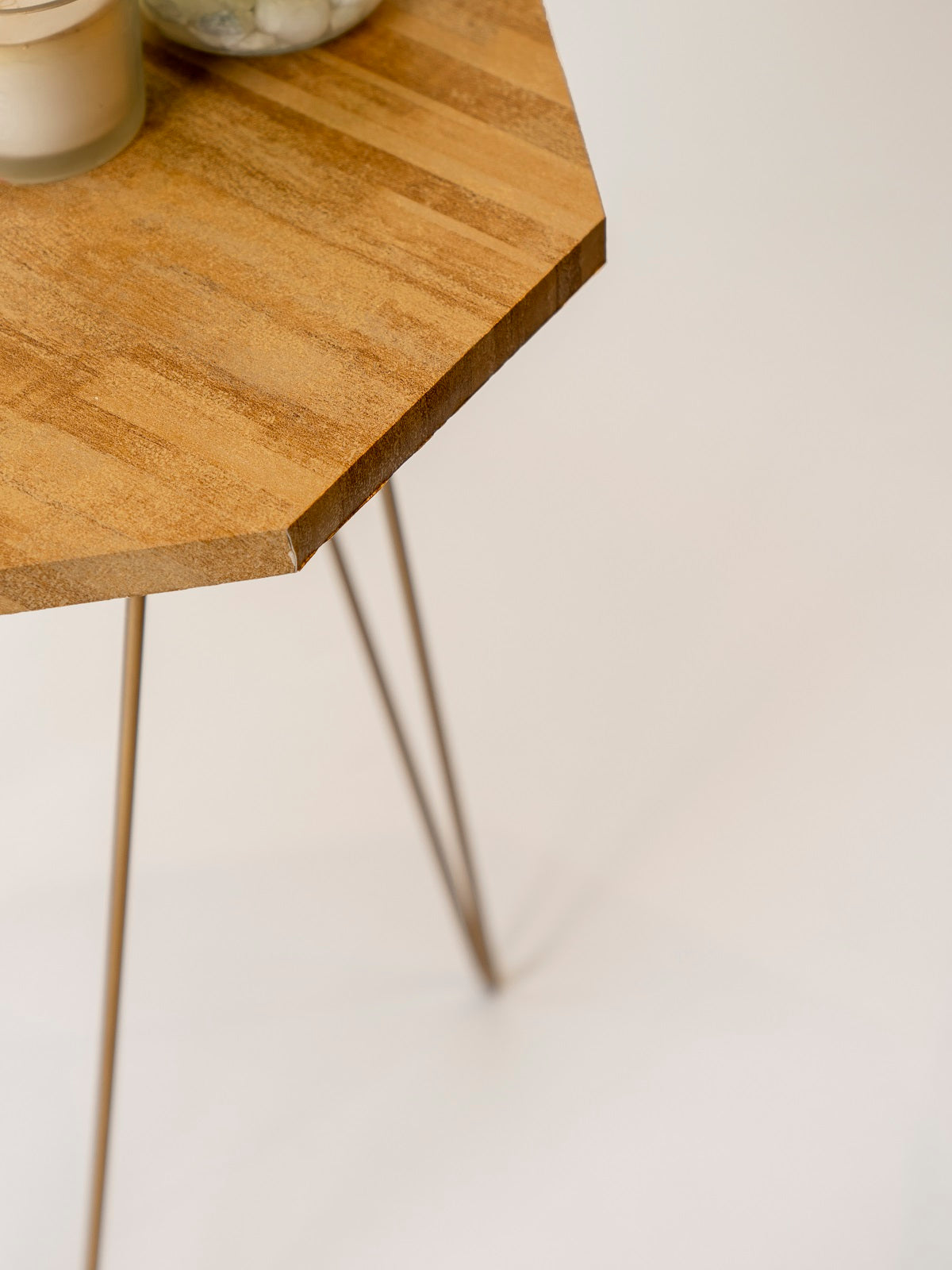 Gold Stacks Octagon Nesting Tables with Hairpin Legs, Side Tables, Wooden Tables, Living Room Decor by A Tiny Mistake