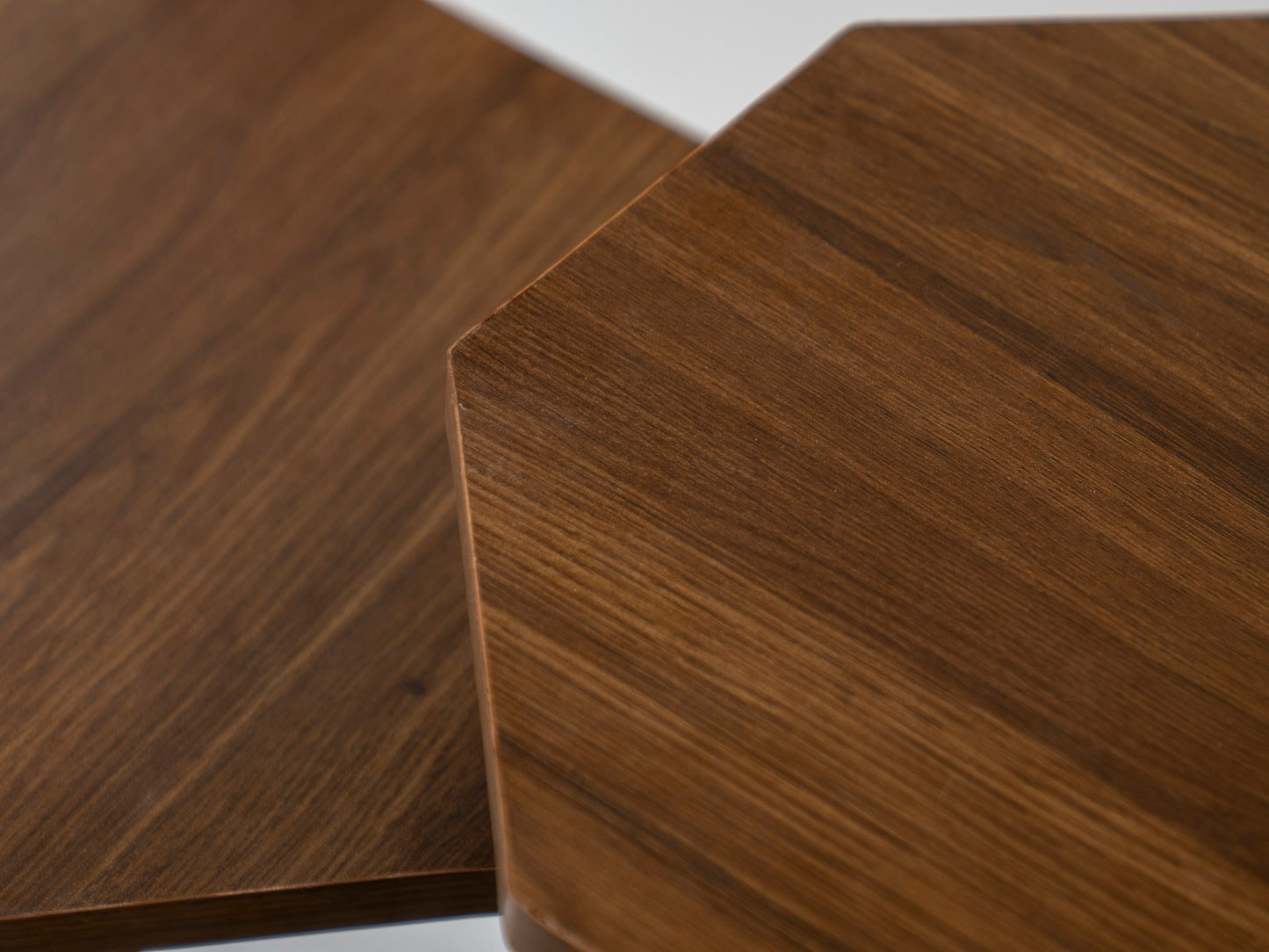 Walnut Hues Octagon Nesting Tables with Hairpin Legs, Side Tables, Wooden Tables, Living Room Decor by A Tiny Mistake