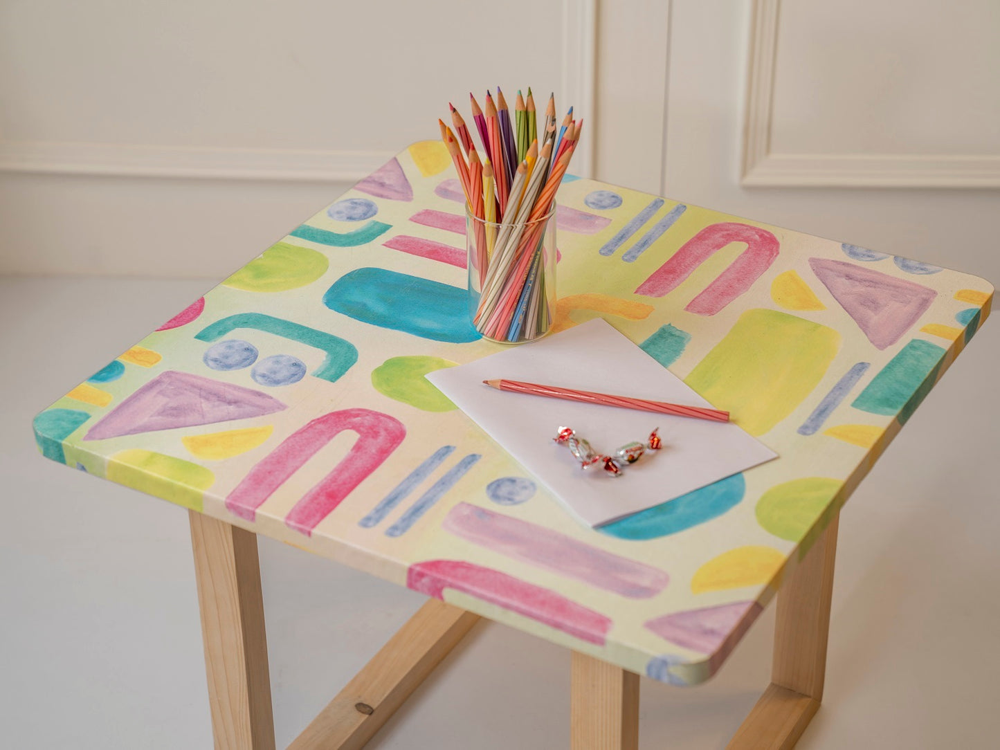Tiny Doodles Square Coffee Tables, Wooden Tables, Coffee Tables, Center Tables, Living Room Decor by A Tiny Mistake