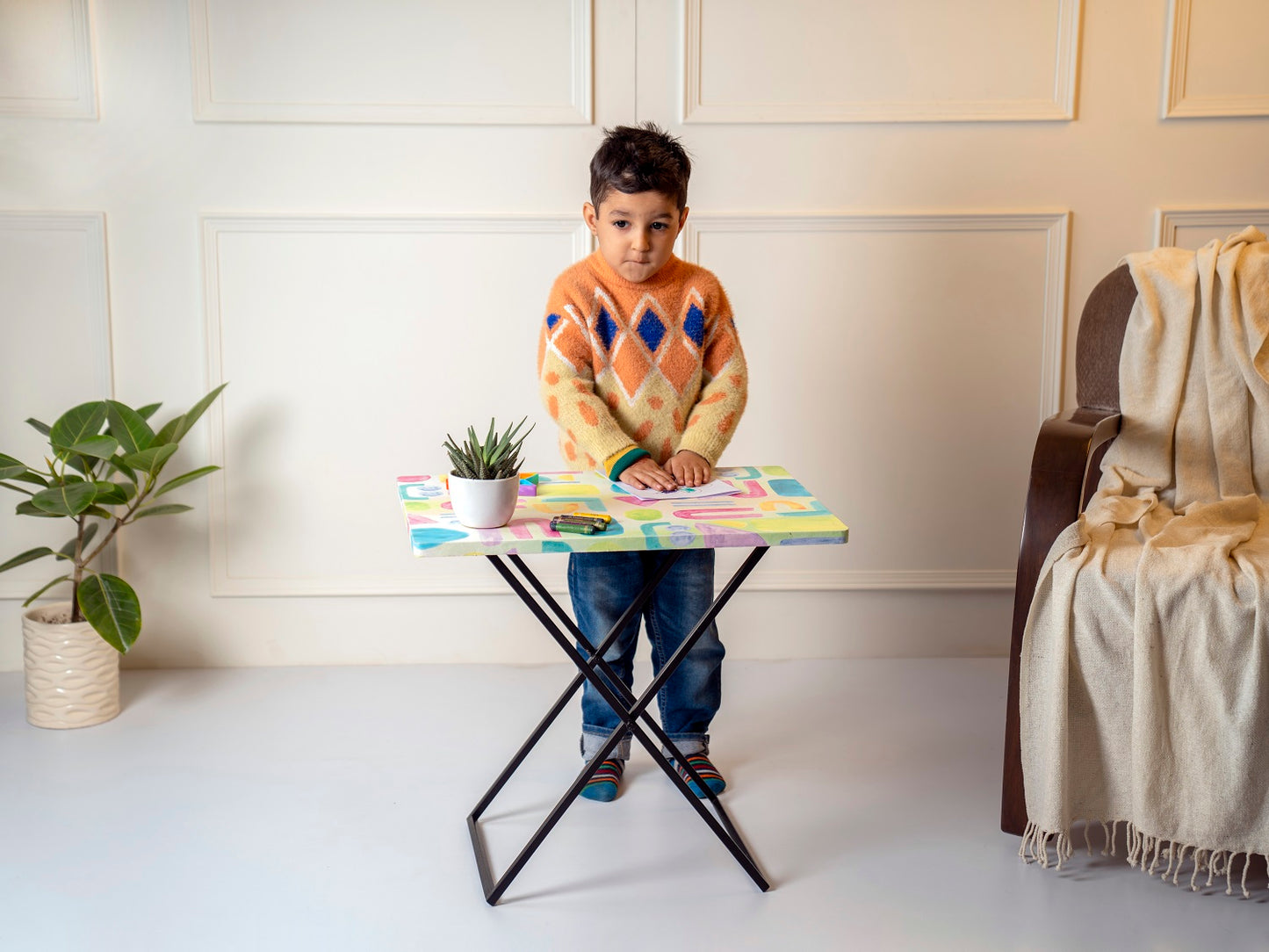 Tiny Doodles Criss Cross Side Tables, Writing Tables, Wooden Tables, Kids Tables, End Tables Living Room Decor by A Tiny Mistake