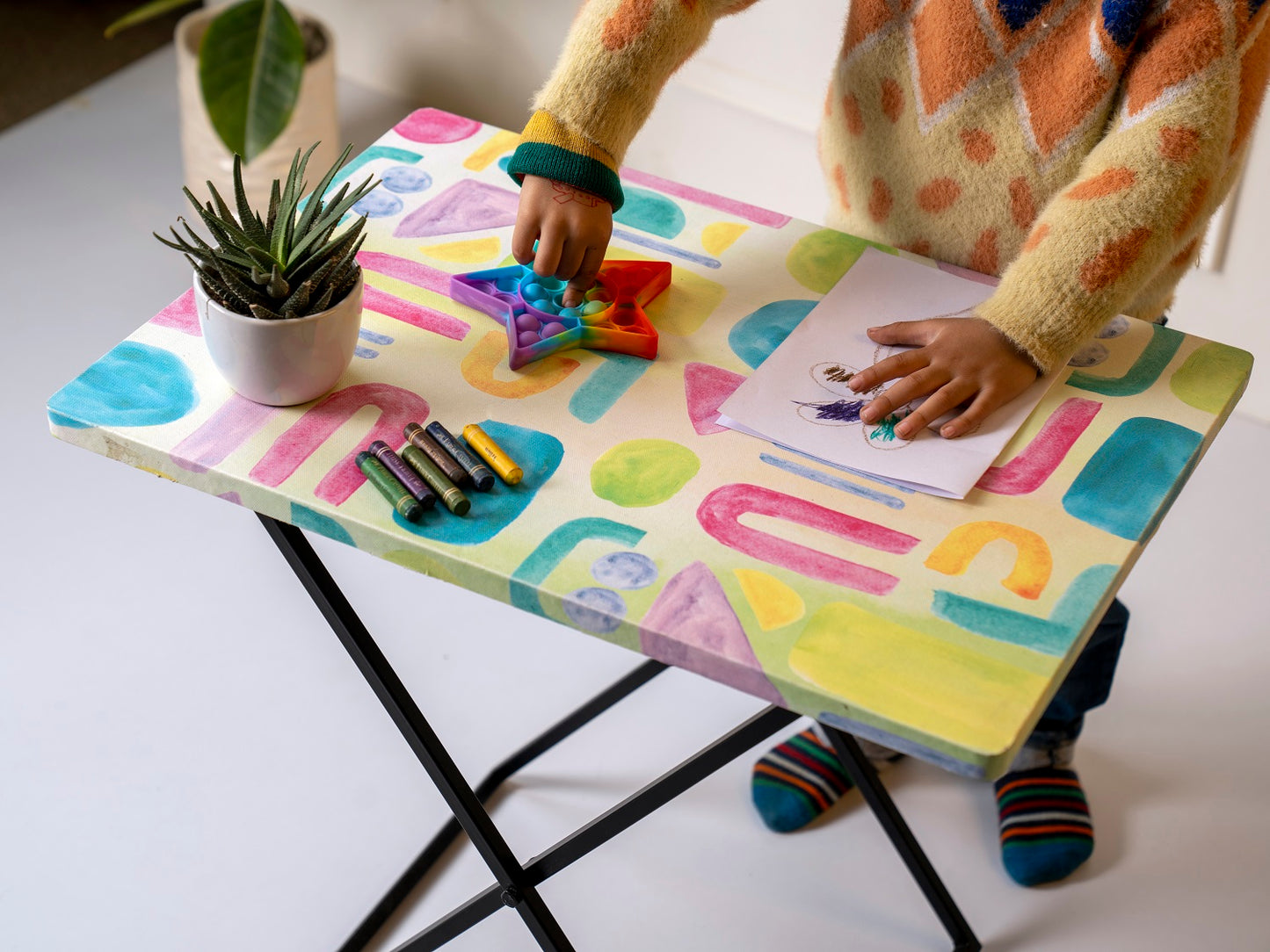 Tiny Doodles Criss Cross Side Tables, Writing Tables, Wooden Tables, Kids Tables, End Tables Living Room Decor by A Tiny Mistake