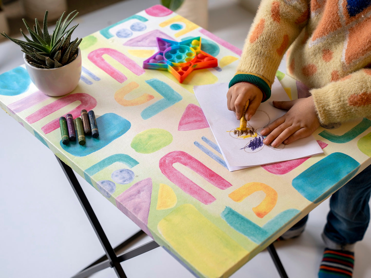 Tiny Doodles Criss Cross Side Tables, Writing Tables, Wooden Tables, Kids Tables, End Tables Living Room Decor by A Tiny Mistake