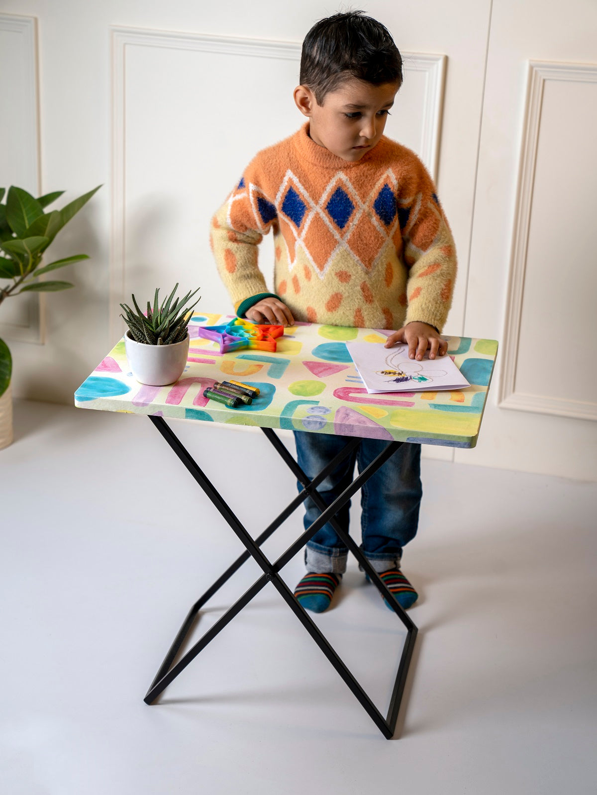 Tiny Doodles Criss Cross Side Tables, Writing Tables, Wooden Tables, Kids Tables, End Tables Living Room Decor by A Tiny Mistake