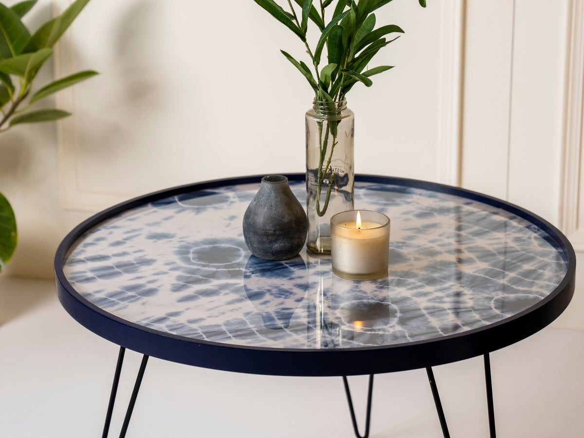 Shibori Round Coffee Tables, Wooden Tables, Coffee Tables, Center Tables, Living Room Decor by A Tiny Mistake