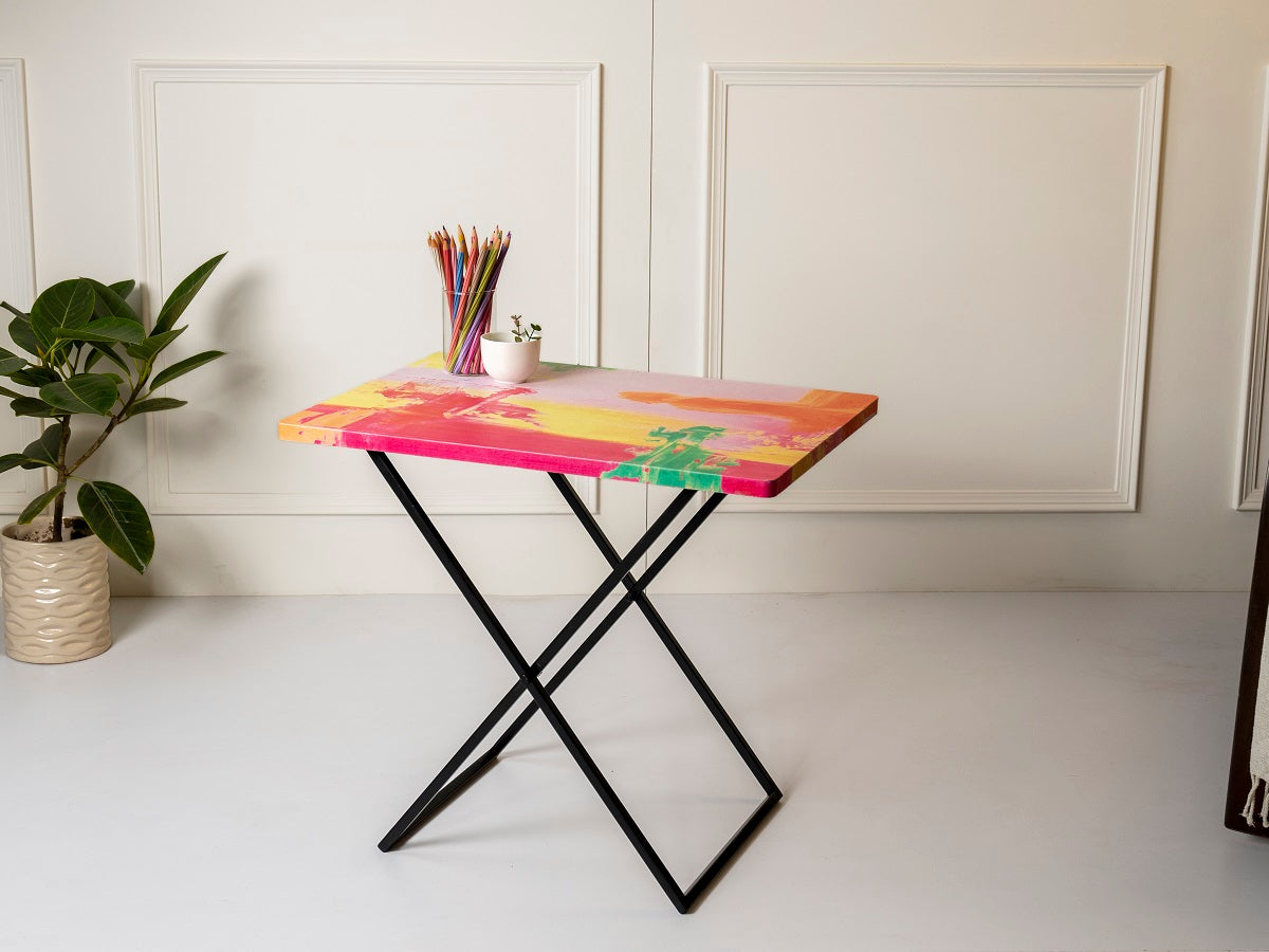 Neon Criss Cross Side Tables, Writing Tables, Wooden Tables, Kids Tables, End Tables Living Room Decor by A Tiny Mistake