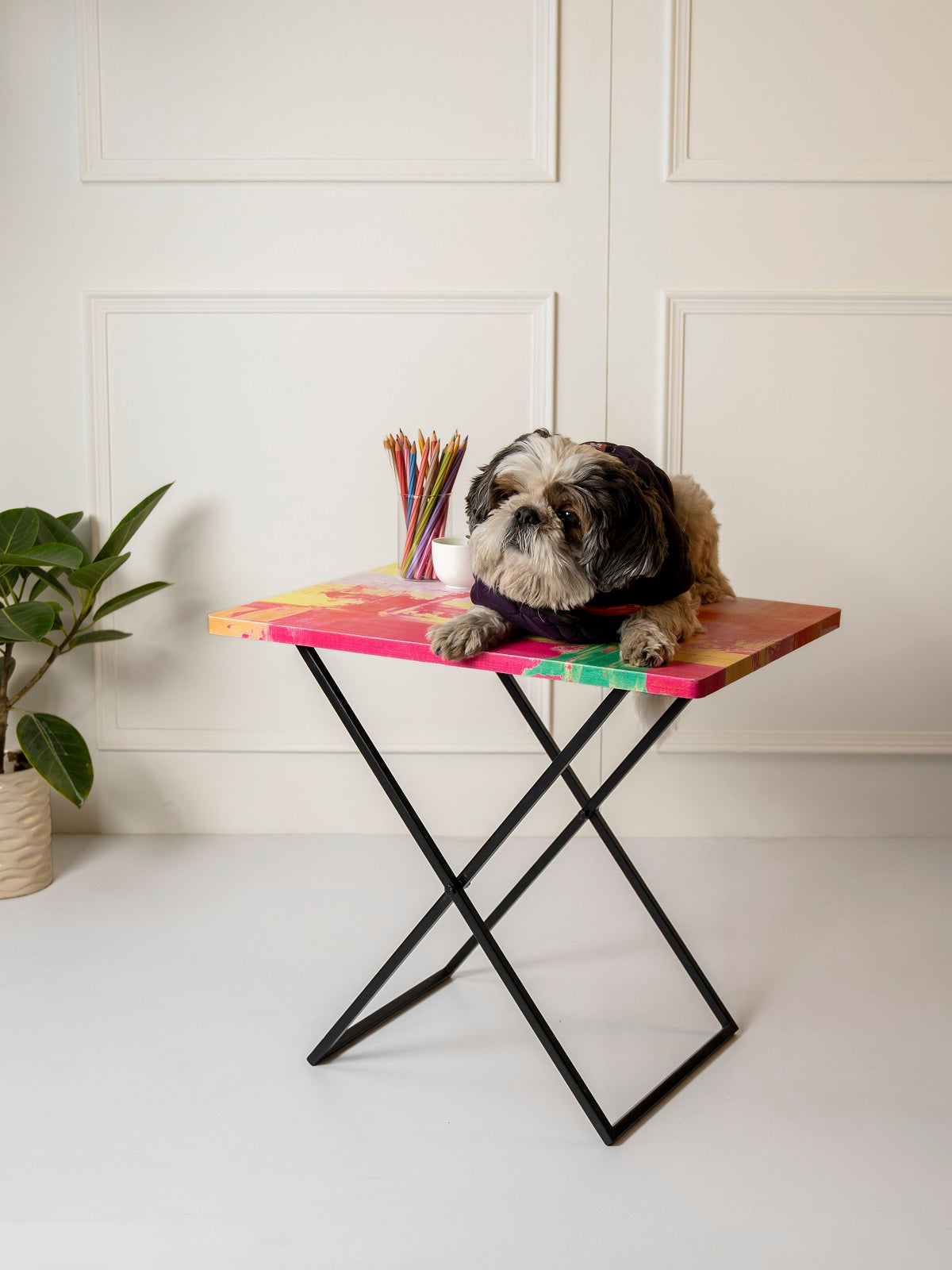 Neon Criss Cross Side Tables, Writing Tables, Wooden Tables, Kids Tables, End Tables Living Room Decor by A Tiny Mistake