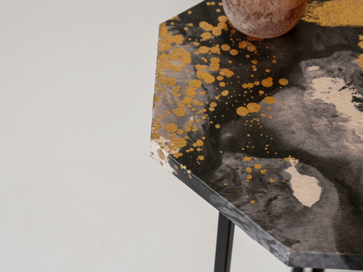 Monochromatic Octagon Oblique Side Tables, Wooden Tables, Living Room Decor by A Tiny Mistake