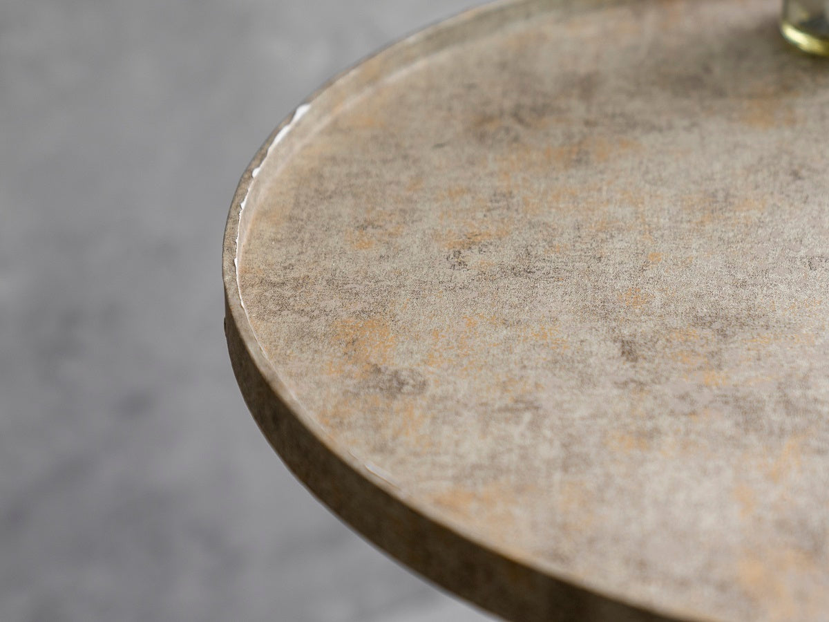 Transcendent Tinge Dark Gold Round Oblique Nesting Tables, Side Tables, Wooden Tables, Living Room Decor by A Tiny Mistake