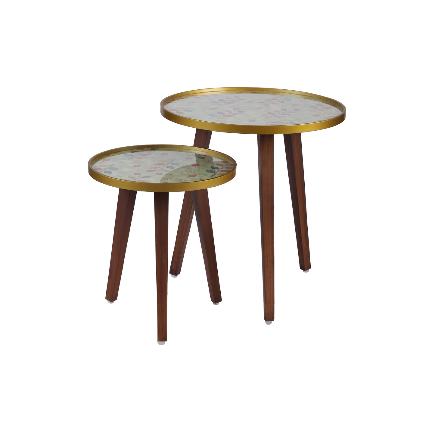A Tiny Mistake Bela Green Wooden Nesting Tables (Set of 2), Living Room Decor