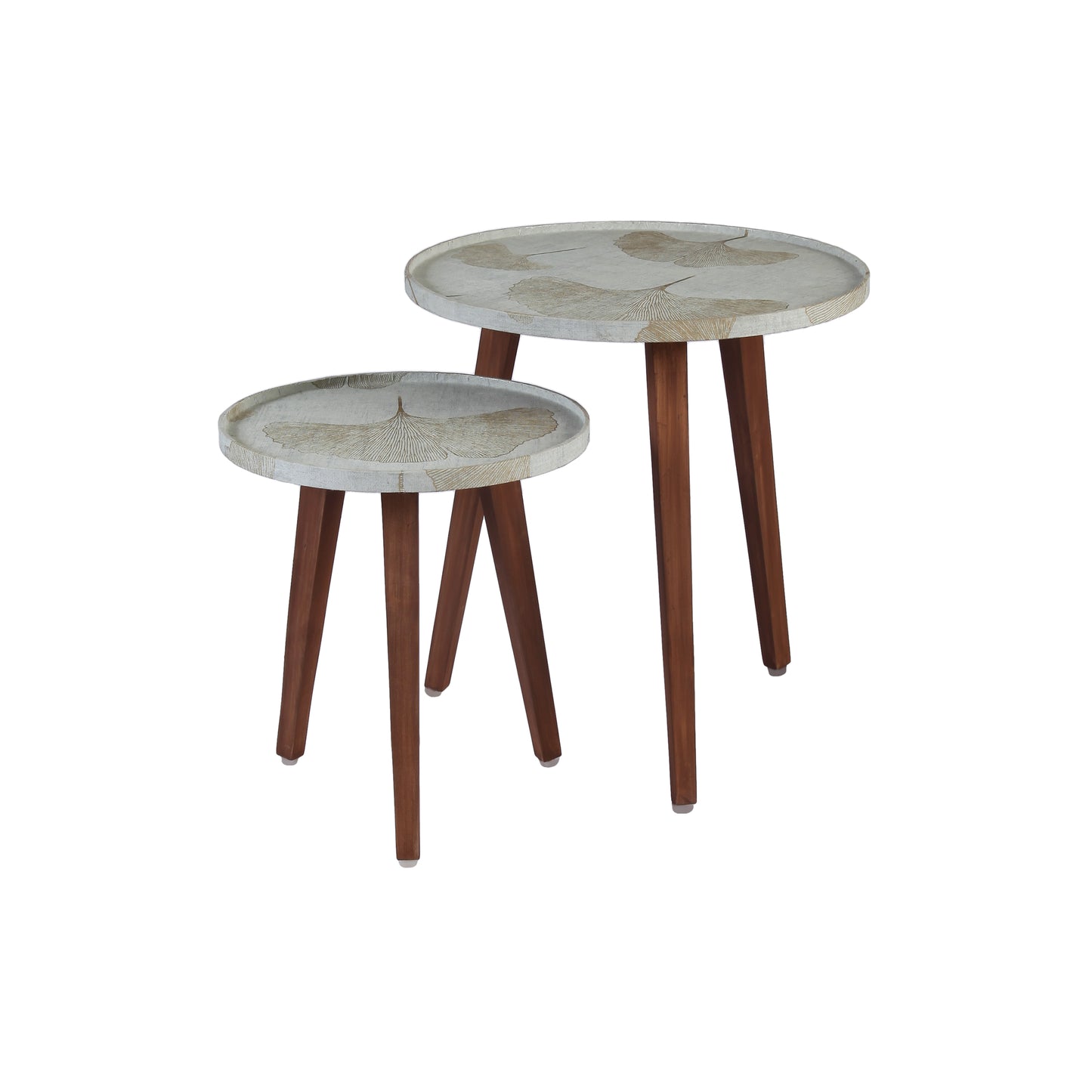 A Tiny Mistake Gold Blossom Wooden Nesting Tables (Set of 2), Living Room Decor